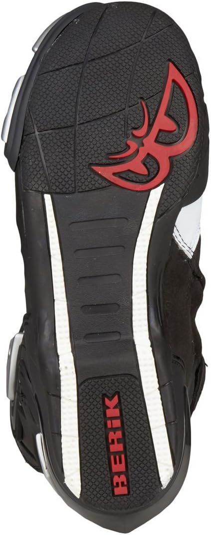Berik Race-X Racing Motorradstiefel, schwarz/weiss, 47 47 EU Schwarz und Weiss, 47 EU Schwarz und We