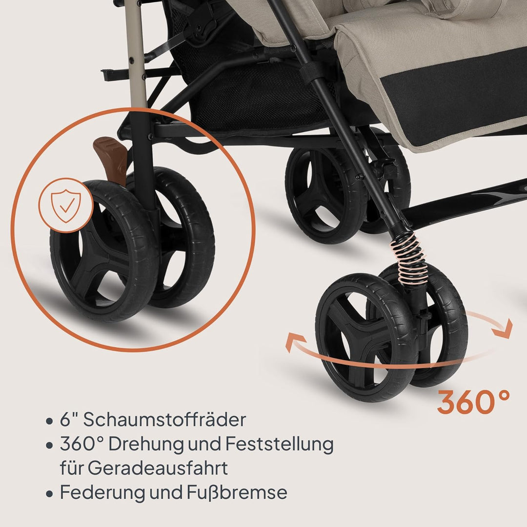 Lionelo Irma Buggy Kinderwagen ab 6 Monate, leicht 7 kg, Liegeposition, faltbar mit Einhand-Faltsyst