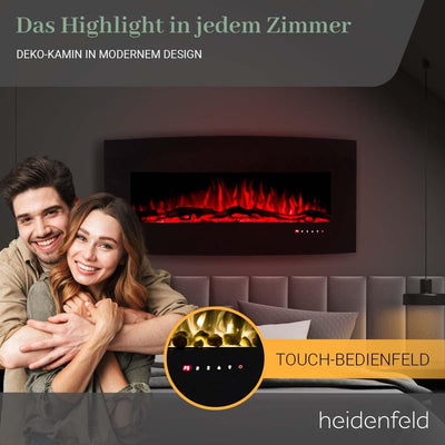 Heidenfeld Elektrokamin HF-WK400 - 𝟯 𝐉𝐀𝐇𝐑𝐄 𝐆𝐀𝐑𝐀𝐍𝐓𝐈𝐄 - 1500 Watt - LED Kamin mit 10 Farben - Fernbedi