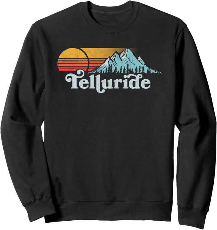Vintage Telluride Retro Distressed Vibe Mountains 80er Sonne Sweatshirt