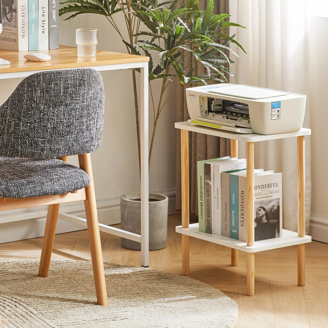 IBUYKE Holz Beistelltisch, Nachttische mit 2 Ebenen, 39x29x53cm, Couchtisch, Sofatisch, für Schlafzi