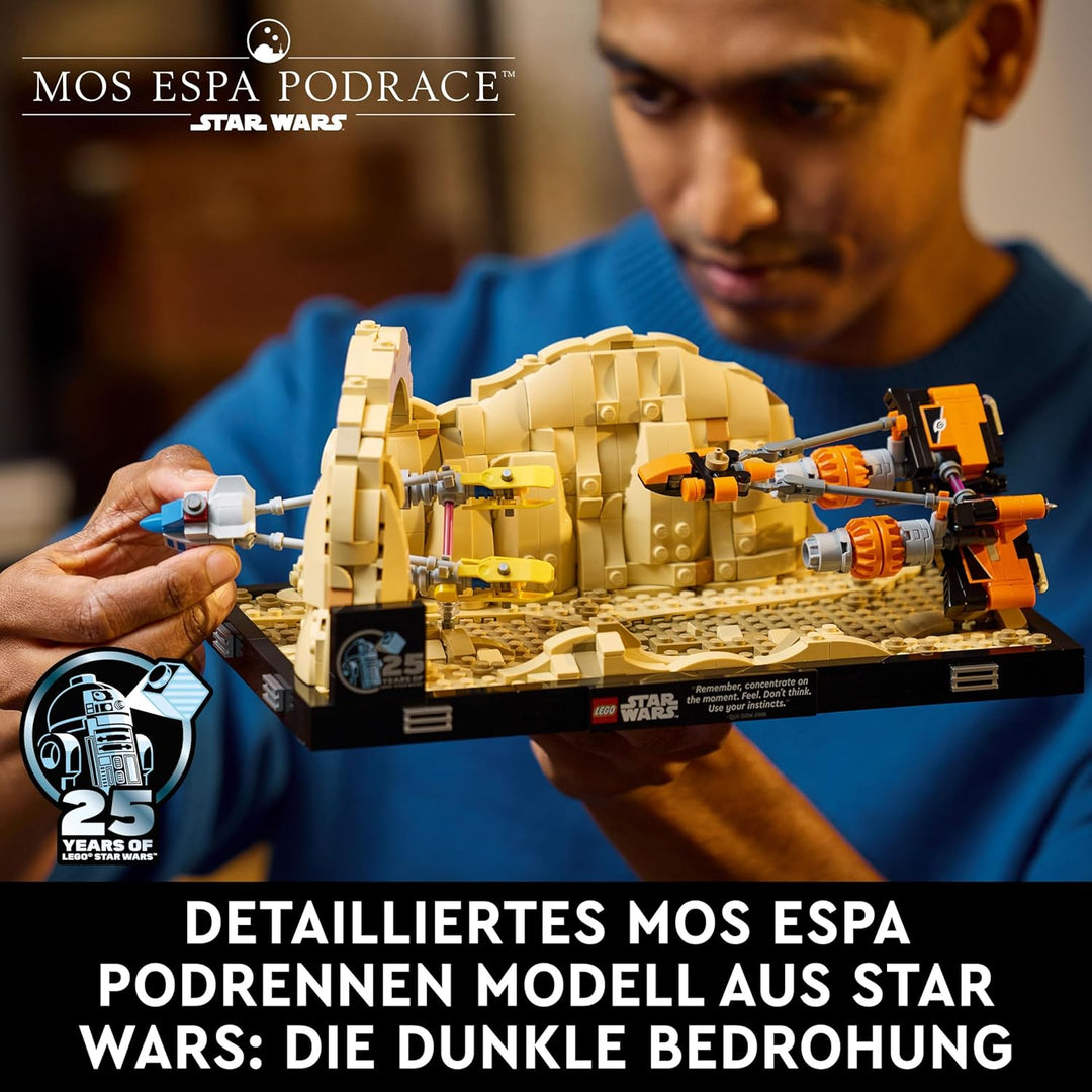 LEGO Star Wars Podrennen in Mos Espa – Diorama, Set für Erwachsene, Die dunkle Bedrohung Modellbausa