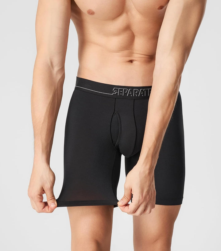 Separatec Herren Boxershorts Modal Bequeme Unterhosen Separaten Beuteln Unterwäsche Weiche Atmungsak