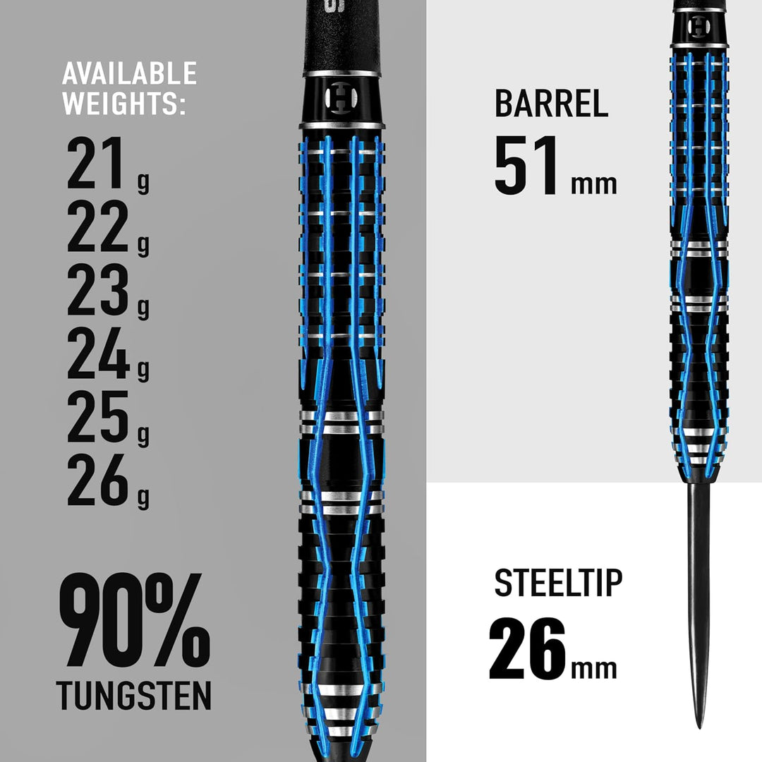 Harrows Ice Recut Dartpfeile, 90% Wolfram, mit Stahlspitze, Verschiedene Gewichte und Farben 22 g sc
