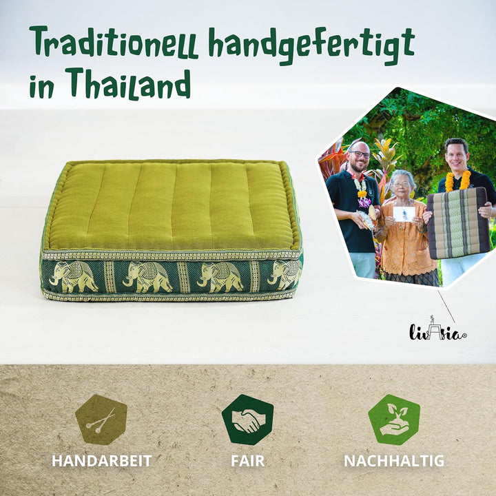 Livasia Sitzkissen Boden Thaiseide, Bodenkissen Indoor/Outdoor, Meditationskissen Yogakissen, Stuhla