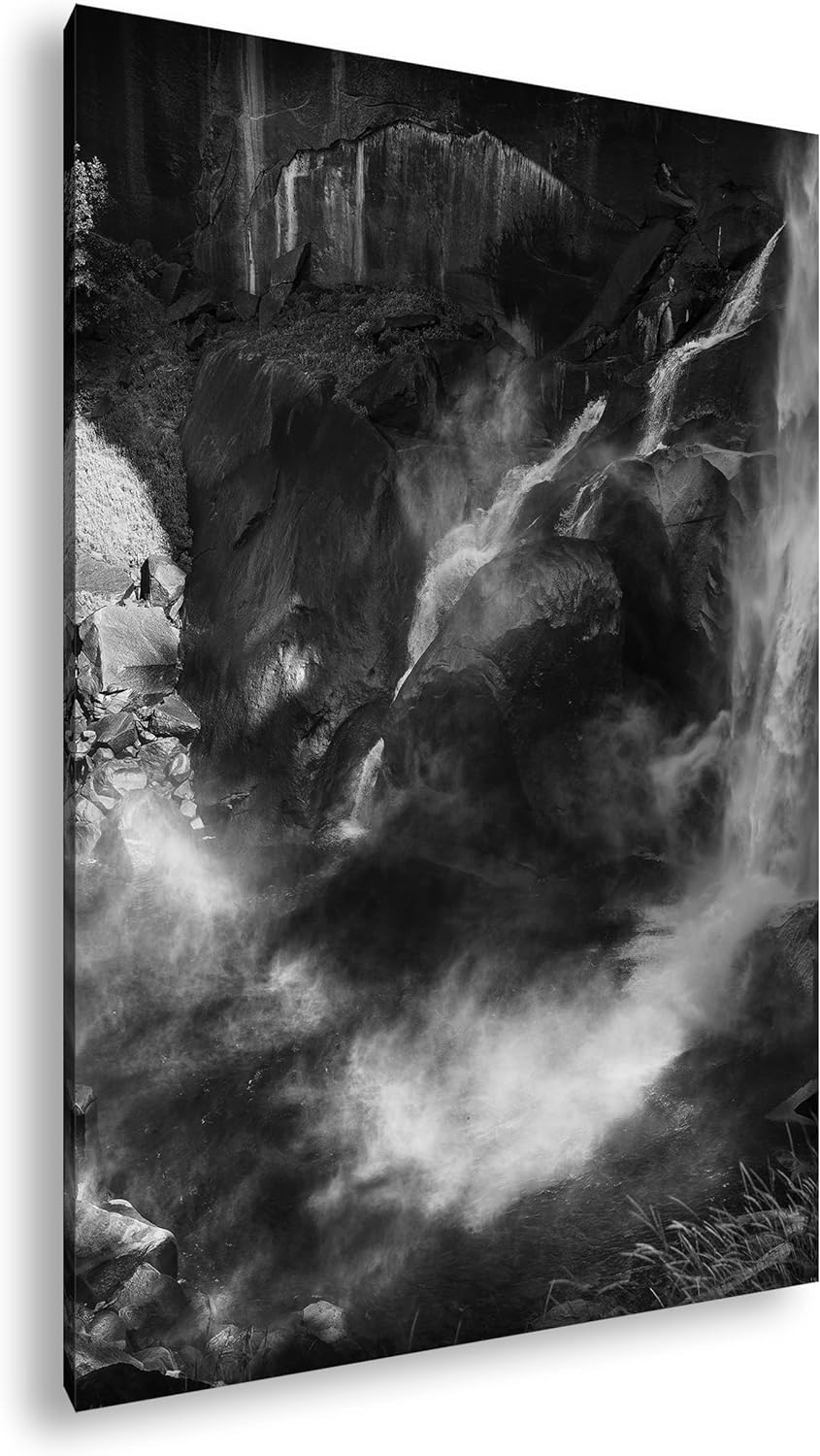 deyoli Regenbogen am Wasserfall Format: 80x60 Effekt: Schwarz&Weiss als Leinwandbild, Motiv fertig g