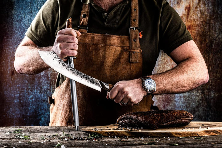 Forged Katai Wetzstahl Diamant, 26cm, handgefertigt, in Holzkiste