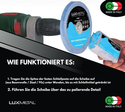 Lux Metal 3 Polierpaste 700 g (A-K-Z) Mittel Sehr grob Schleifpaste Für spiegelnden Glanz Auf Edelst
