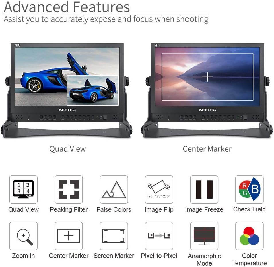 SEETEC ATEM156 15,6 Zoll-Live-Streaming Broadcast Director Monitor mit 4 HDMI-Eingängen und vierfach