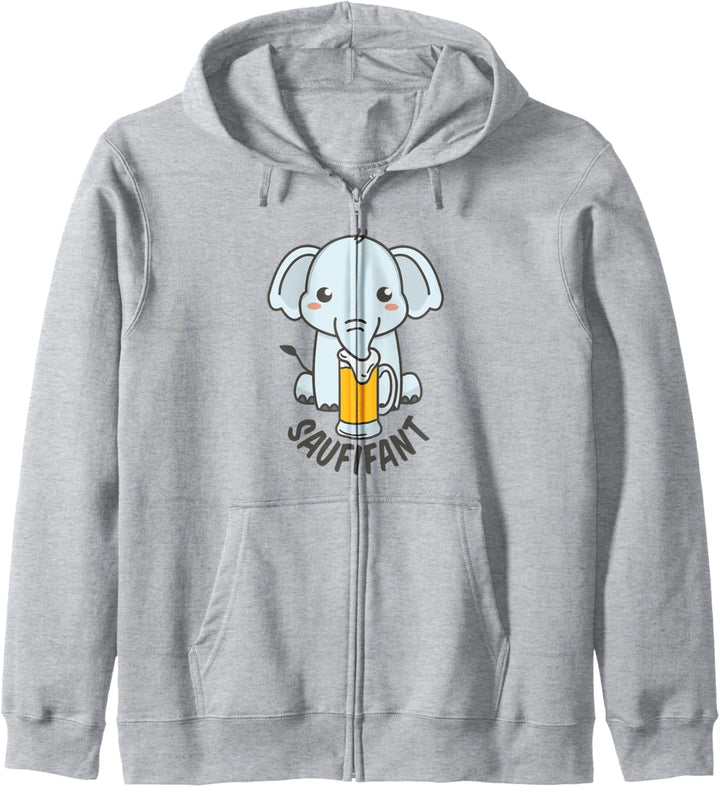 Saufifant Pulli Elefant Saufen Sauf Saufpartnerin Saufparty Kapuzenjacke