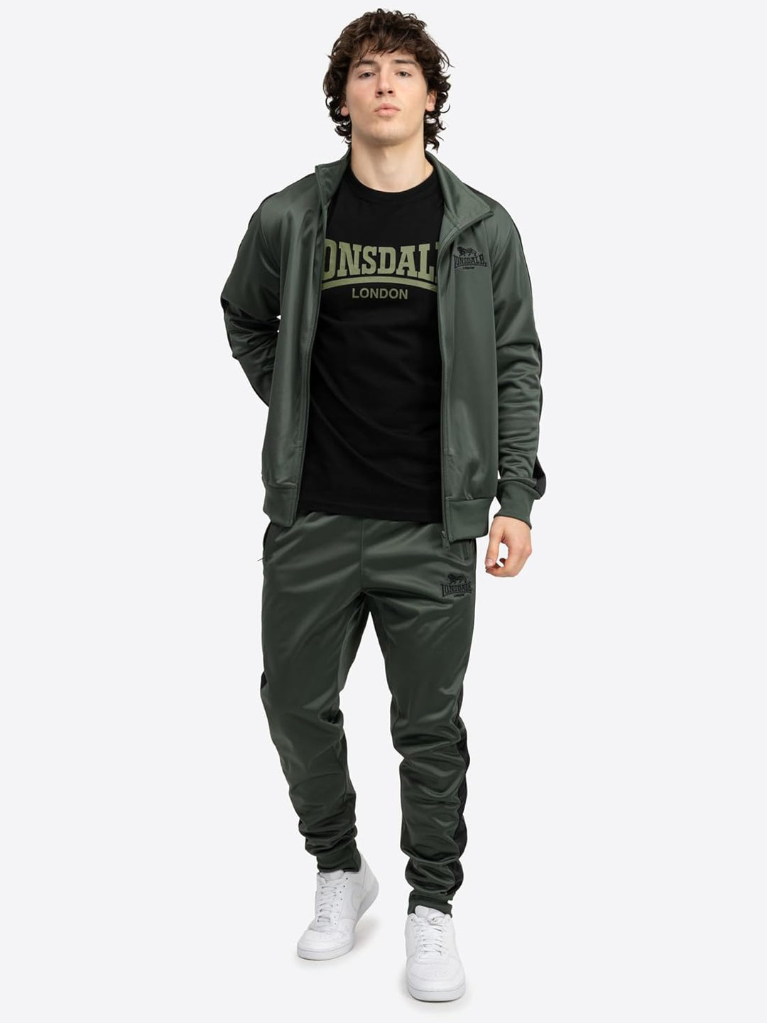 Lonsdale Herren Pember Jogginganzug S Olive/Black, S Olive/Black