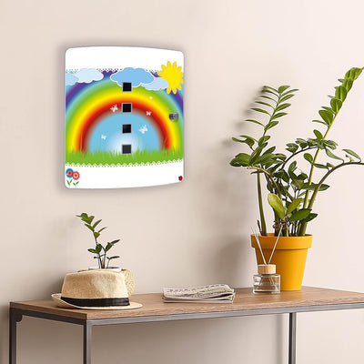 banjado® Design Schlüsselkasten aus Edelstahl mit Motiv Regenbogen für 10 Schlüssel - Schlüsselschra