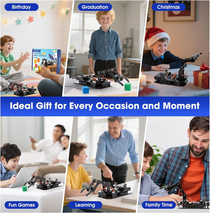 4DOF Roboterarm-Kit für Kinder, kompatibel mit Arduino IDE, Programmierung ESP32 Smart Robot Arm Bui