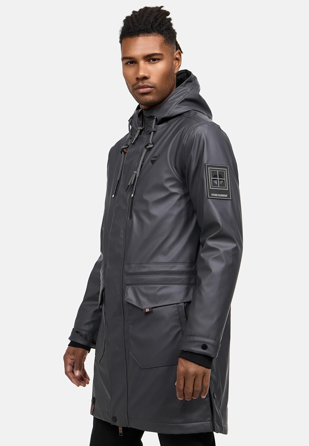 STONE HARBOUR Warmer Regenponcho gefütterter Regenmantel wasserdicht mit innenliegendem Tragegurt un