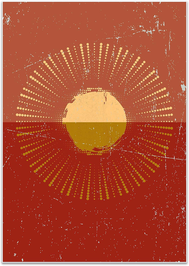 wandmotiv24 Poster als Wanddeko, Grösse Din A0, Minimalismus, Sonne, gelb, Moderne Wanddeko, Wandbil