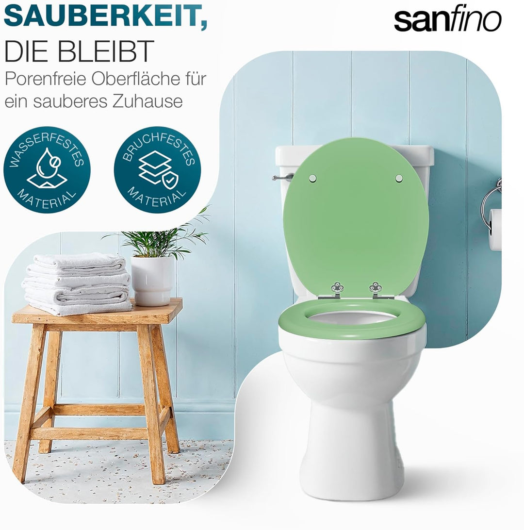 Premium WC Sitz mit Absenkautomatik – hochwertige Toilettendeckel aus Holz, viele bunte Motive, hohe