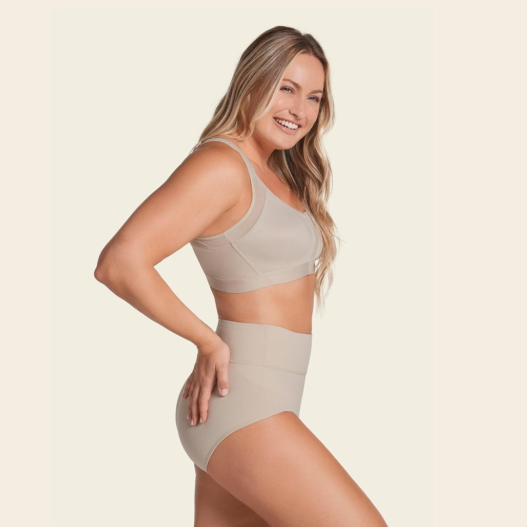 Leonisa Damen Haltungskorrektur BH, Sport BH mit Rücken Geradehalter Funktion 70B Beige, 70B Beige