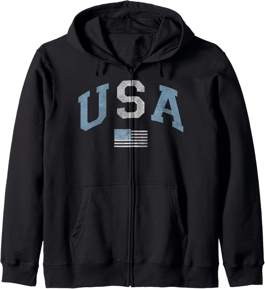 Trendy USA Flag Blue & White Kapuzenjacke