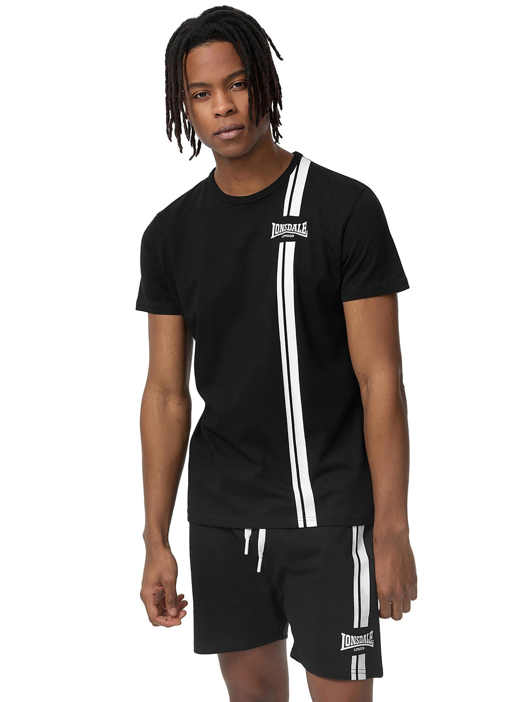 Lonsdale Herren Inverbroom Freizeit T-Shirts M Black/White, M Black/White