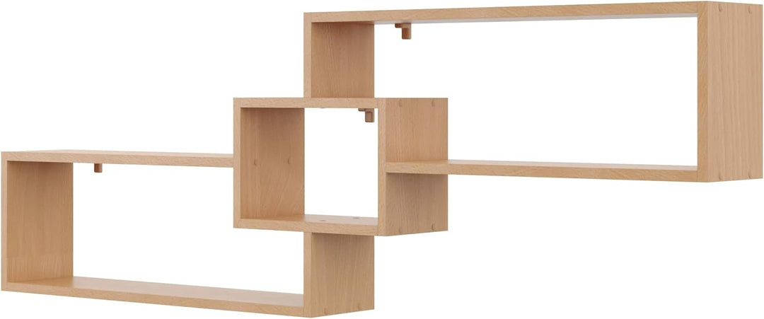 KUBUTKU Dekorativ Wandregal mit 3 Böden 158x53x18 Design Skandinavischer Modern für Wohnzimmer Küche