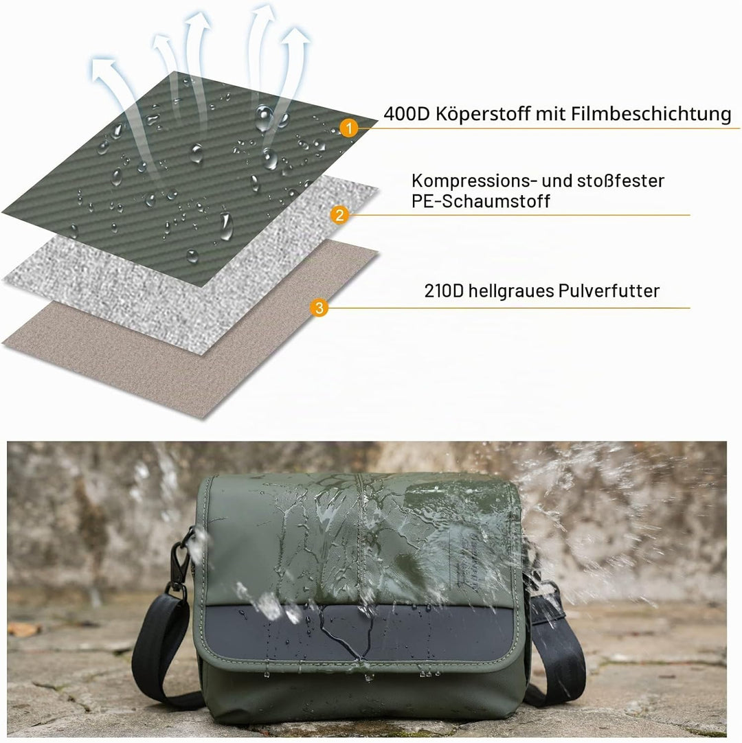 Besnfoto Kameratasche Kleine DSLR Kamera Umhängetasche für Fotografen wasserdichte Messenger Bag Cro