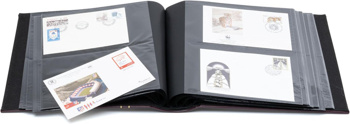 Leuchtturm 333112 Sammel-Album für 200 First-Day-Cover FDCs oder Briefe in C6, inkl. Schutzkassette