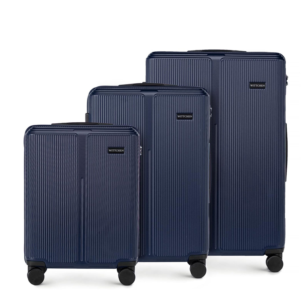 WITTCHEN Stripes Line Kofferset 3-teilig | ABS-Hartschalenkoffer, 4 Rollen 360° | Koffer Set Handgep