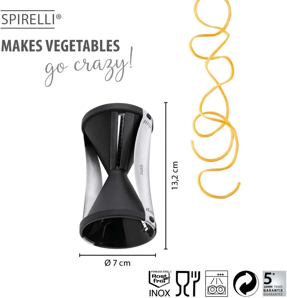 GEFU Spiralschneider SPIRELLI - Profi Spiral-Gemüseschneider für die Herstellung von Gemüse-Spaghett