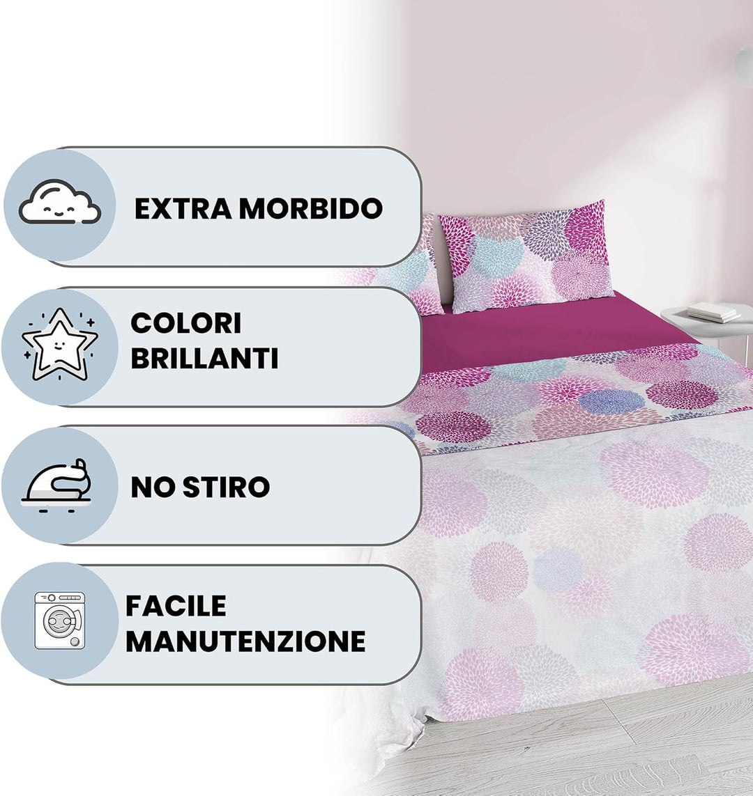 Italian Bed Linen MB Home Italy “Fantasy” Bettwäsche-Set, Soffioni, Doppelbett Soffioni Doppelbett,