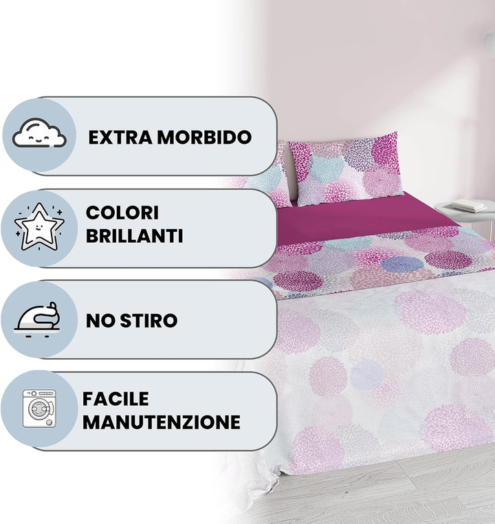 Italian Bed Linen MB Home Italy “Fantasy” Bettwäsche-Set, Soffioni, Doppelbett Soffioni Doppelbett,