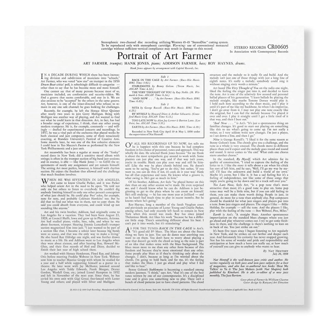 Portrait of Art Farmer, Vinyl