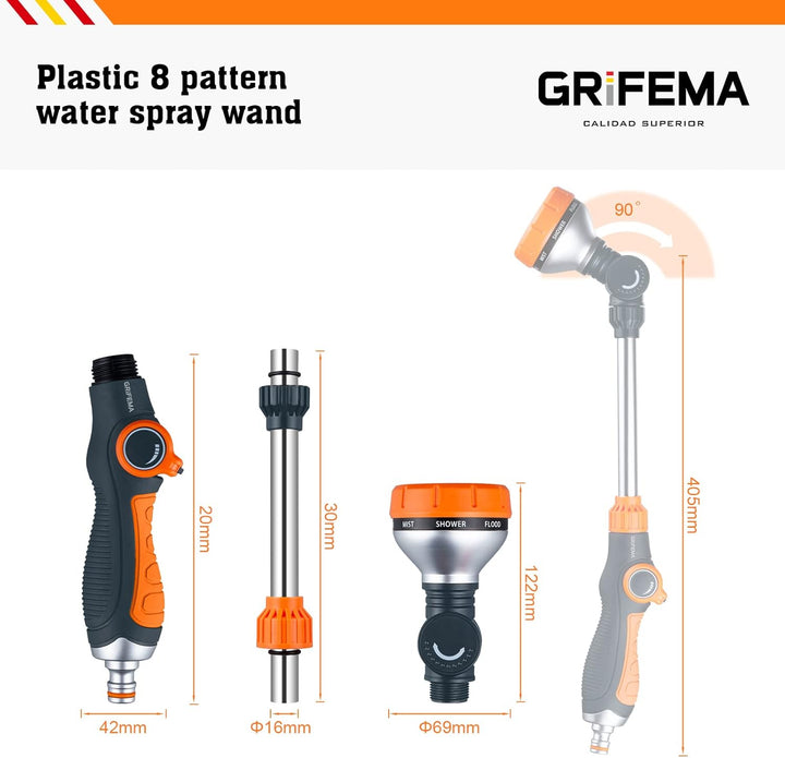 GRIFEMA Blumenampel-Giessstab, 8 Sprühbilder Garten Schlauch Bewässerung Zauberstab, 40.5cm Lang, St