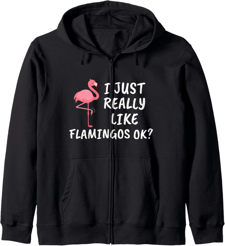 Ich mag einfach Flamingos, okay? Lustiger Flamingo. Kapuzenjacke
