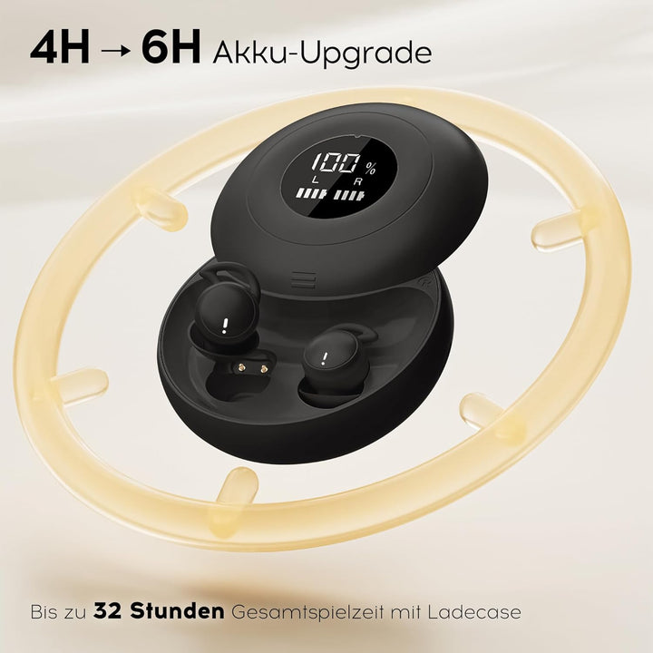 sunvito Schlafkopfhörer Bluetooth 6.0, Schlafkopfhörer Seitenschläfer, Mini Kopfhörer zum Schlafen m