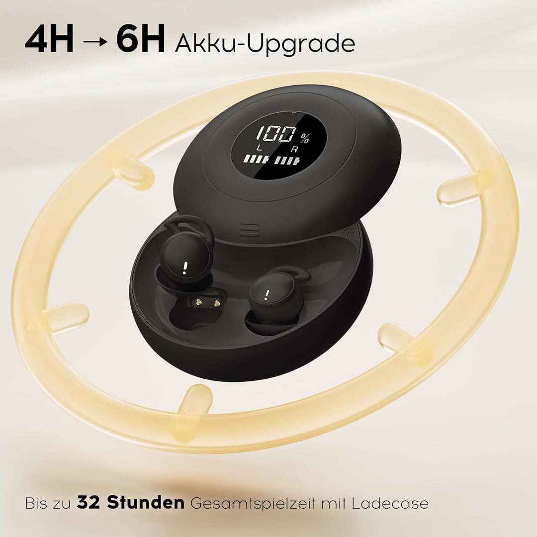 Schlafkopfhörer Bluetooth 6.0, Schlafkopfhörer Seitenschläfer, Mini Kopfhörer zum Schlafen mit Noise