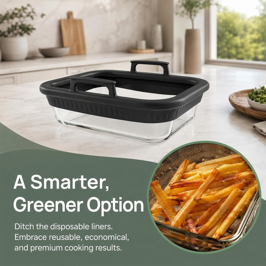 Glas Auflaufform Airfryer Zubehör für Ninja Dual Zone AF400 AF500 SL400