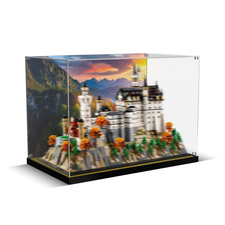 cooldac Acryl-Vitrine für Lego Schloss Neuschwanstein 21063, Transparente Acryl-Vitrine mit klarem H