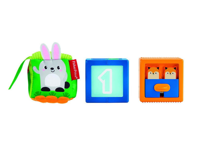 Fisher-Price GJW13 - Babys Bunte Tierbausteine, 3 Stück, Bunte Aktivitätsspielzeuge Babyspielzeug ab