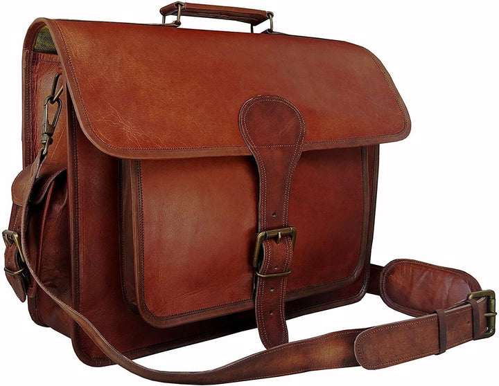 ALASKA EXPORTS - 40,6 cm (16 Zoll) handgemachte vintage Leder Messenger-Tasche für Laptop Aktentasch