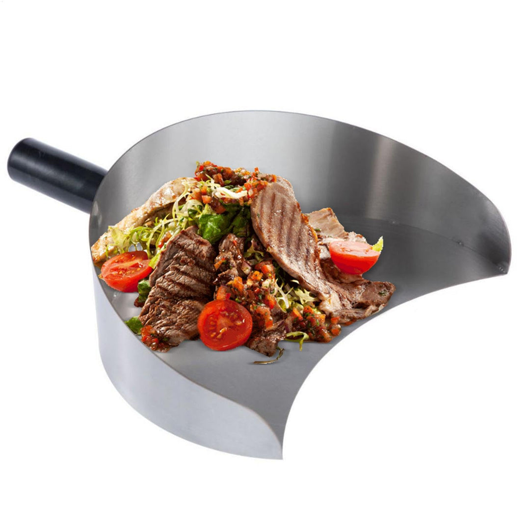 Generisch Meat Catcher Pan, Stainless Steel Barbecue Shovel, 3.15in Handheld Rotisserie Catcher, Sha