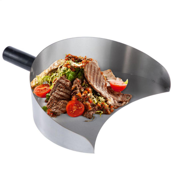 Generisch Meat Catcher Pan, Stainless Steel Barbecue Shovel, 3.15in Handheld Rotisserie Catcher, Sha