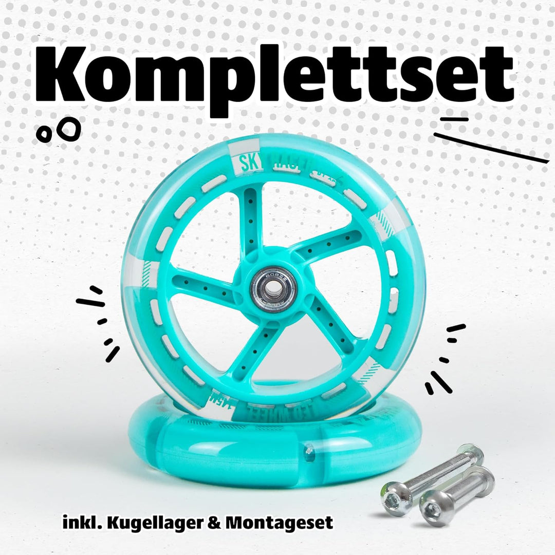 Apollo City Scooter 145mm Ersatzräderset Pro Wheels - ABEC 7 Kugellager, Roller Rad Ersatz-Räder pas