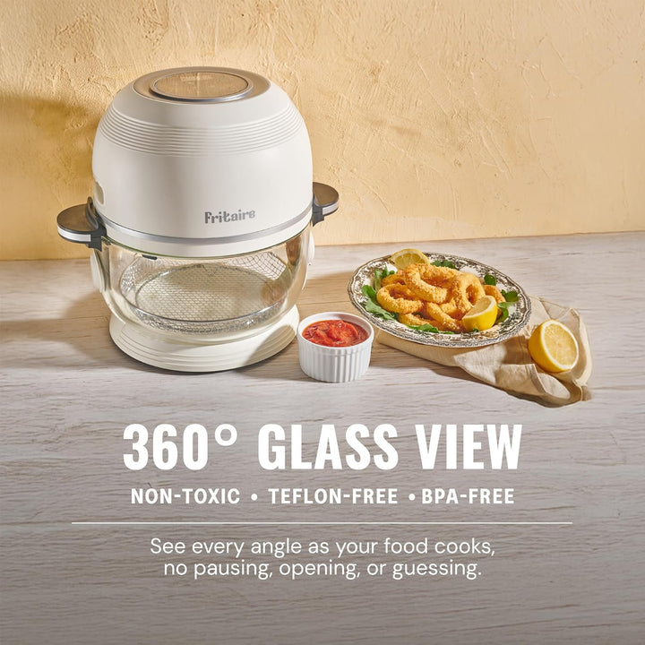 Fritaire ungiftig Air Fryer - 4,8 L Glasschale mit 360º Sieb, selbstreinigend, 200ºC Vortex für glei