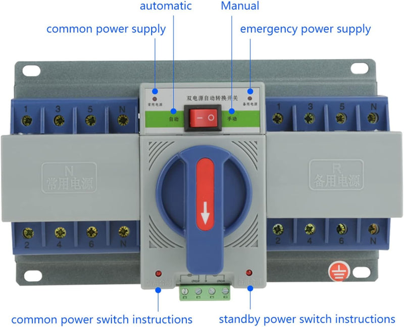 400V 63A 4P Dual Power Automatic Transfer Switch, Dual Power Generator Umschalter mit EPS Fire Power