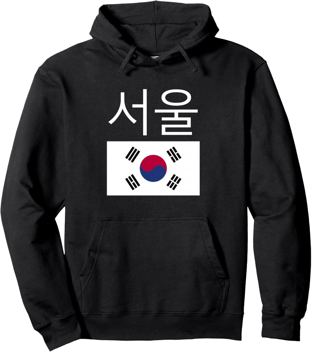 Seoul South Korea Hangul Korean Flag Taeguk Pullover Hoodie