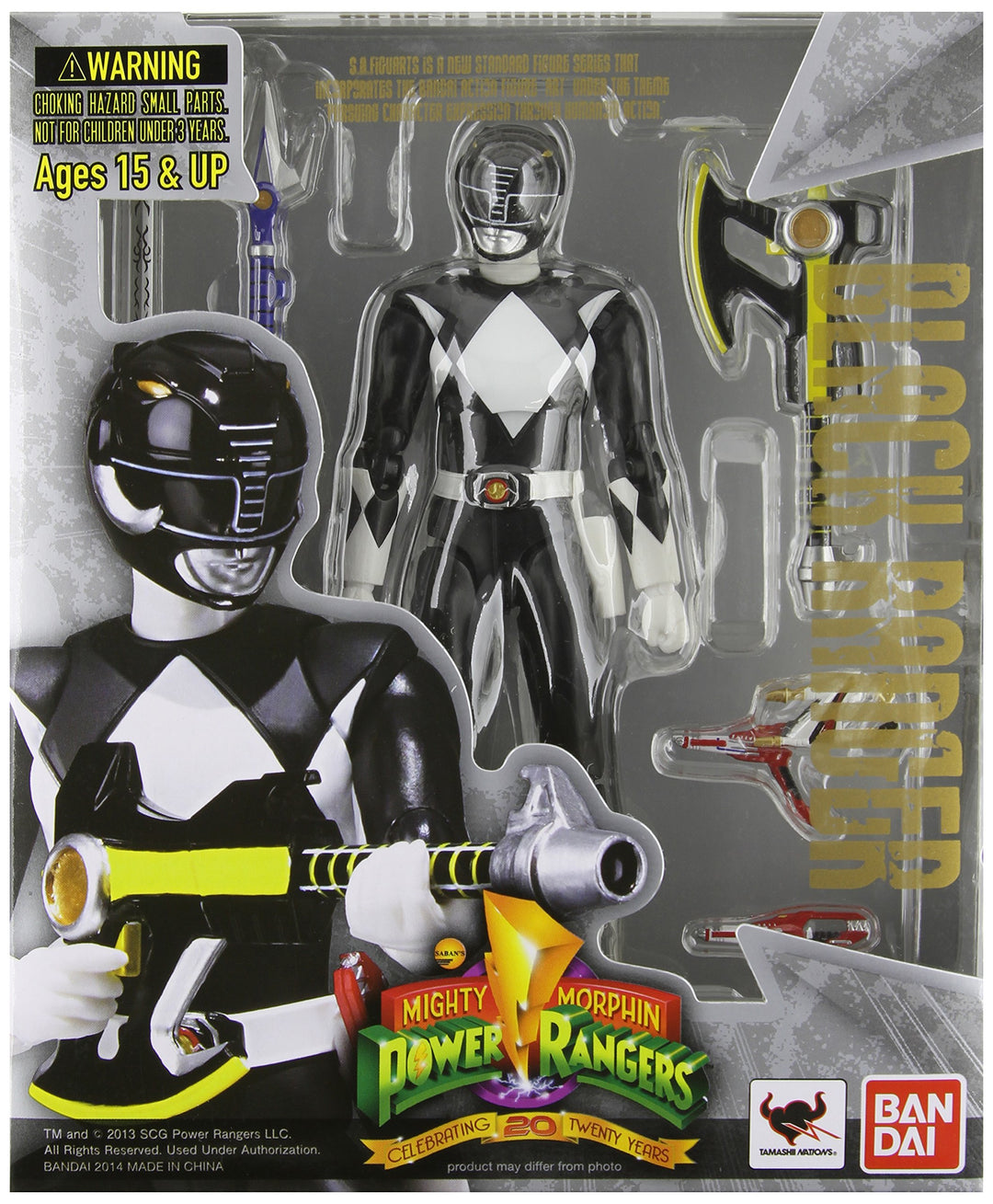 BANDAI Tamashii Nationen S.H. Figuarts Mighty Leinwanddruck schwarz Ranger Action Figur