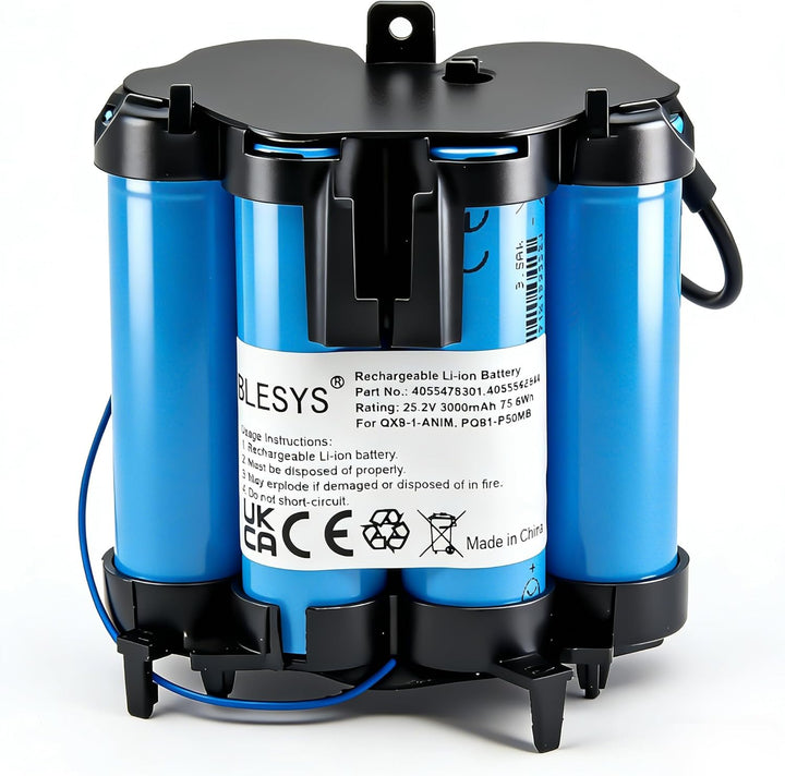 BLESYS Ersatzakku 3000 mAh für AEG QX9-1 Hand-Staubsauger, kompatibel mit QX9-1-ANIM, QX9-1-ULT, QX9
