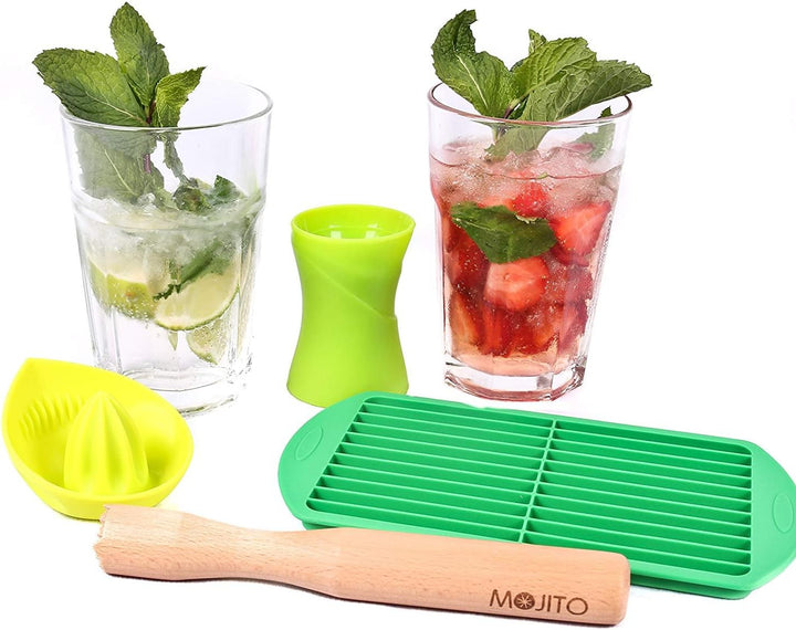 Bar Amigos Mojito Kit Cocktail Set Limetten-Zitruspresse 30/45ml Doppeljigger Stössel aus Eiszerklei