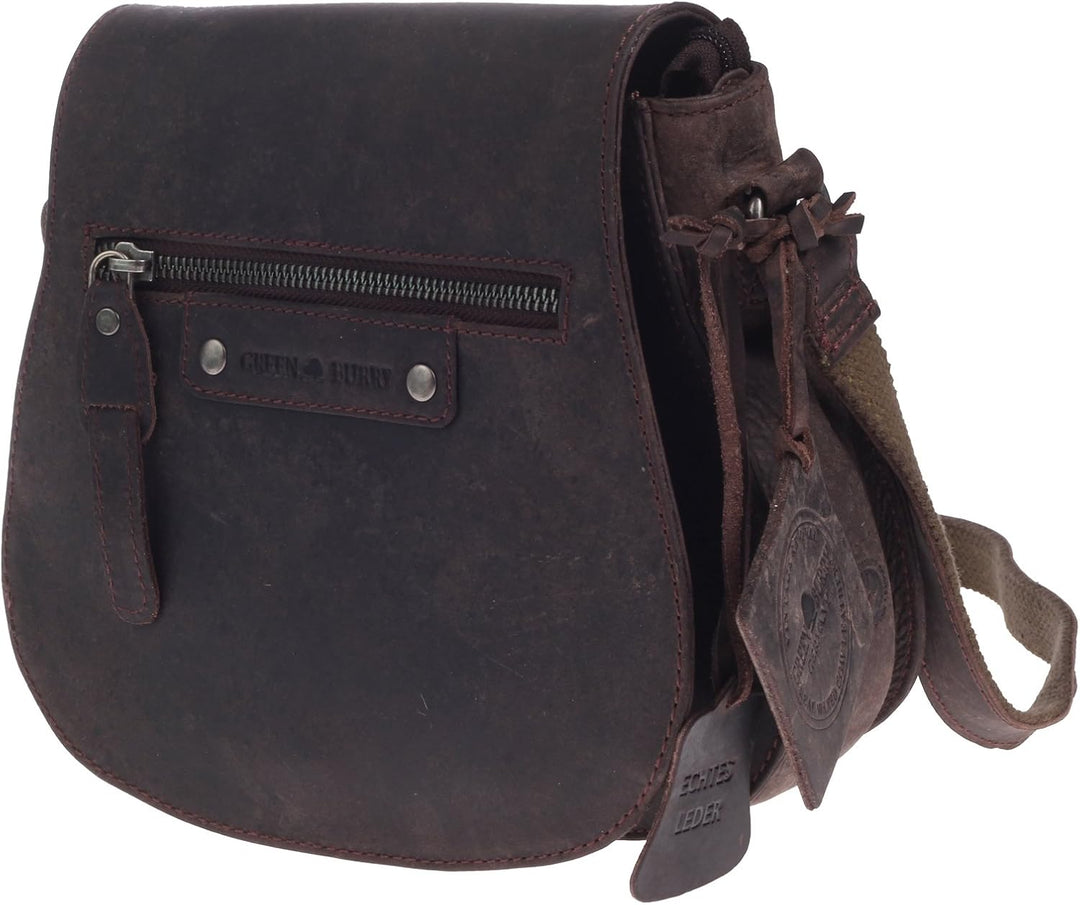 Greenburry Vintage Revival Clutch Leder Abendtasche Braun 23x20x7cm Handtasche Tasche