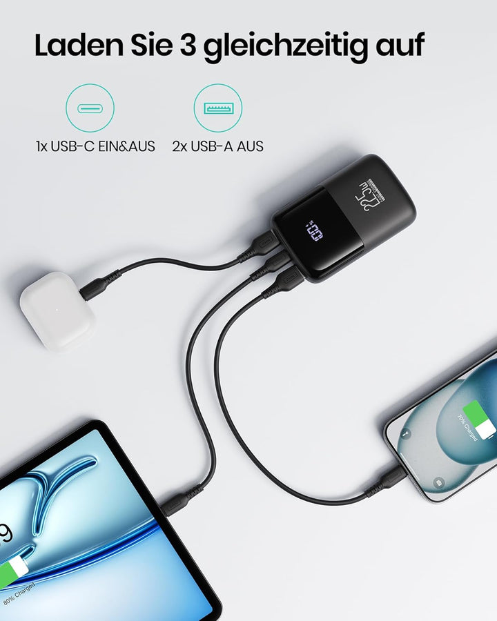 INIU Power Bank, 22.5W Fast Charging 10000mAh PowerBank Klein aber Stark, PD3.0 QC4.0 (USB C Input &